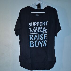Support Wildlife Raise Boys Black Women's tshirt 22w/24w
